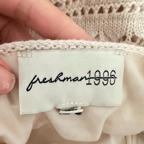 Freshman 1996 Dress M Boho Babydoll Y2K Fairy Cottagecore Crochet Maxi Sweater - Picture 11 of 14